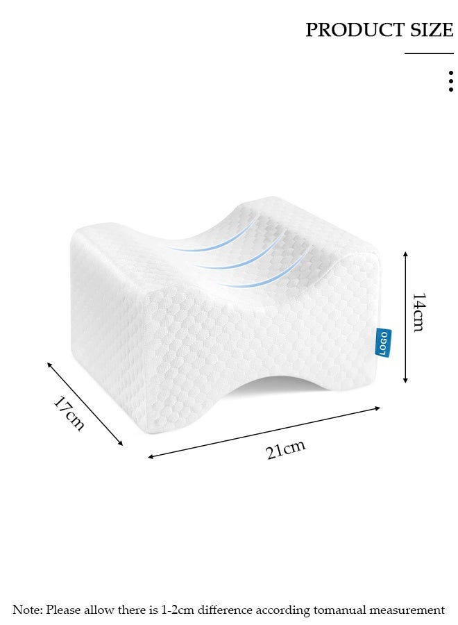 DUNISO Memory Foam Knee Pillow, Memory Foam Leg Support Pillow for Elevation, Sleeping Leg Pillows with Removable Washable Cover for Proper Spinal Alignment Pain Relieve, Promote Better Sleep  for Side Sleepers & Pregnant Women - Image 2