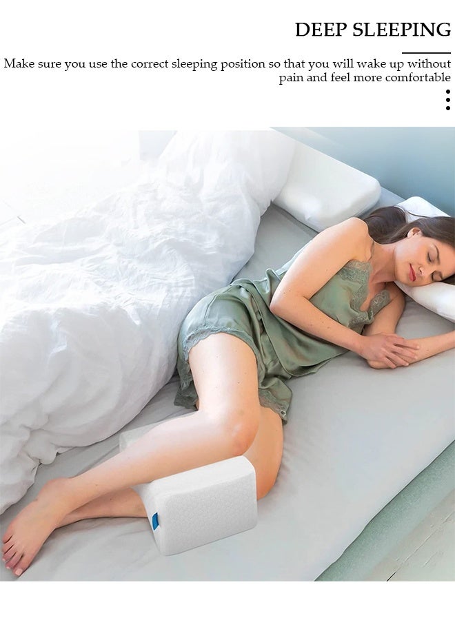 DUNISO Memory Foam Knee Pillow, Memory Foam Leg Support Pillow for Elevation, Sleeping Leg Pillows with Removable Washable Cover for Proper Spinal Alignment Pain Relieve, Promote Better Sleep  for Side Sleepers & Pregnant Women - Image 4