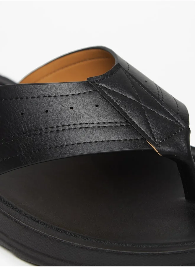 ال بي ال من شو اكسبرس Men's Textured Slip-On Thong Sandals Ramadan Collection