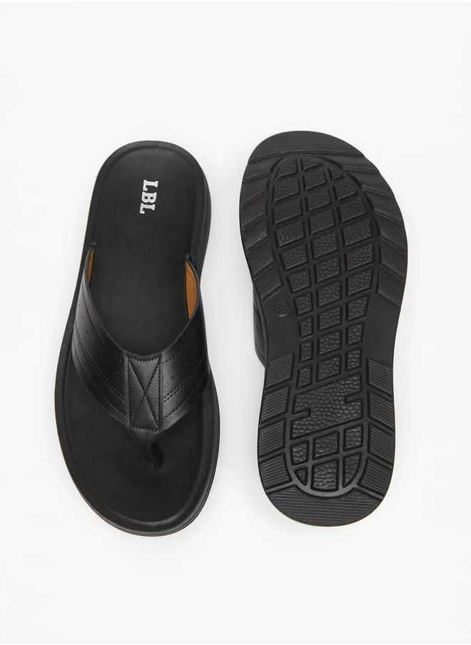 ال بي ال من شو اكسبرس Men's Textured Slip-On Thong Sandals Ramadan Collection