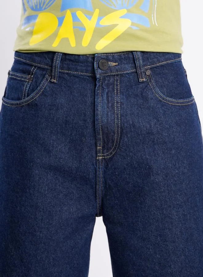 ستايلي Men Dark Blue Relaxed Fit Denim Shorts By Bene Kleed