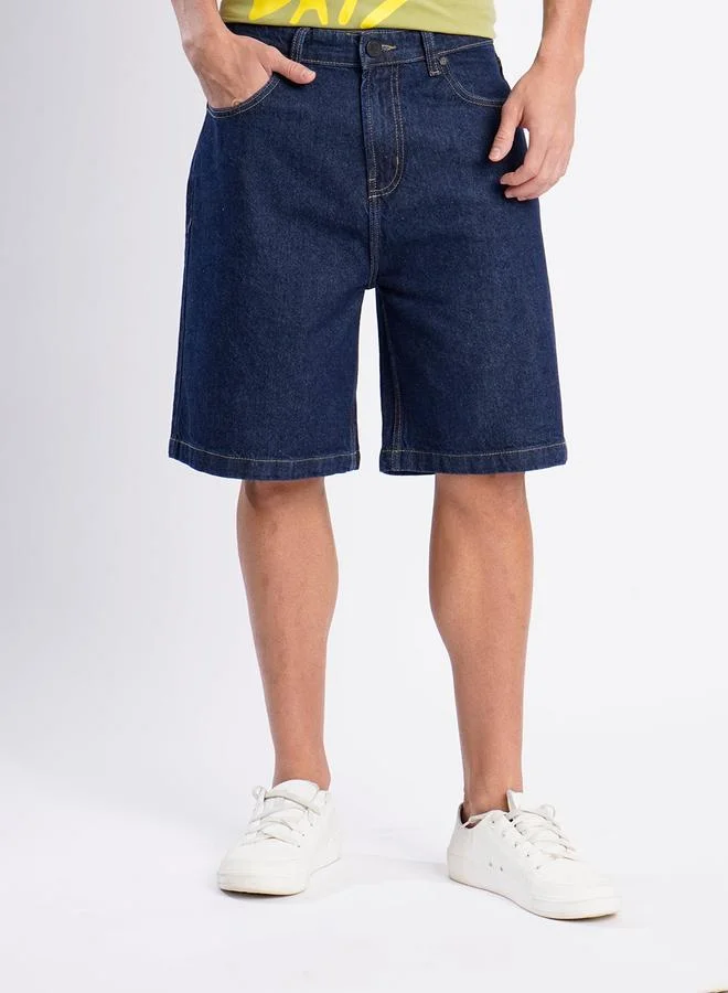 ستايلي Men Dark Blue Relaxed Fit Denim Shorts By Bene Kleed