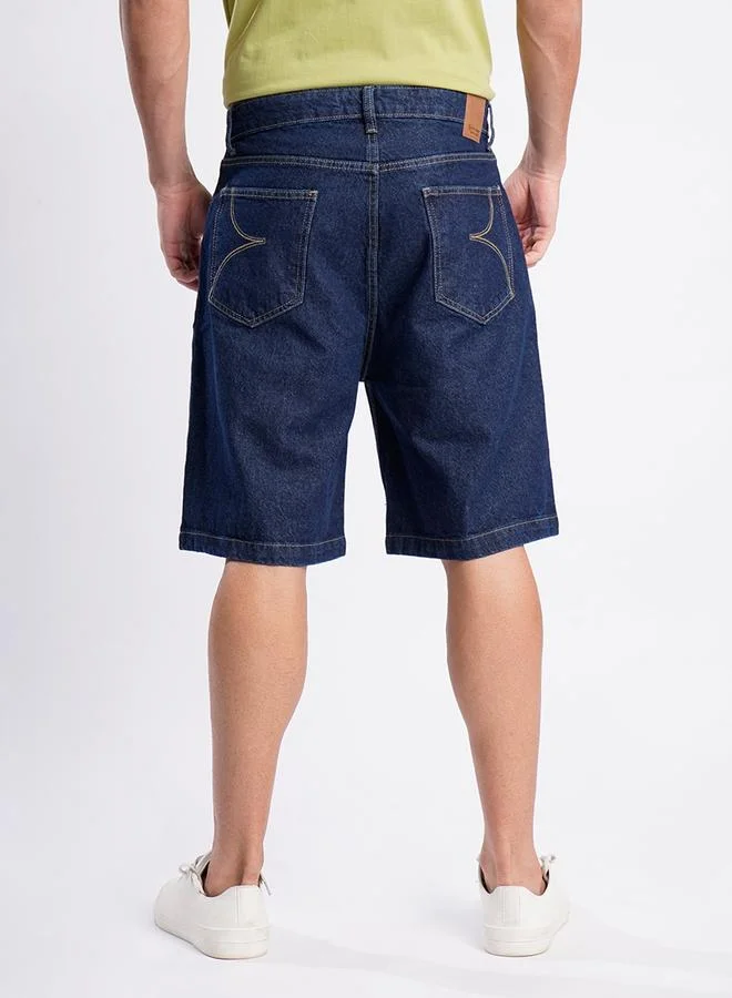 ستايلي Men Dark Blue Relaxed Fit Denim Shorts By Bene Kleed