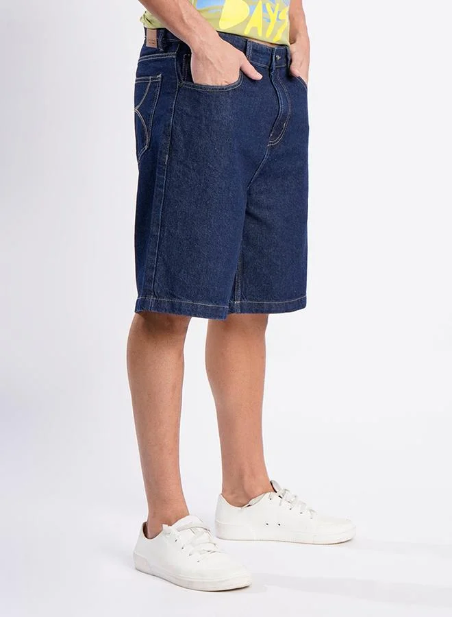 ستايلي Men Dark Blue Relaxed Fit Denim Shorts By Bene Kleed