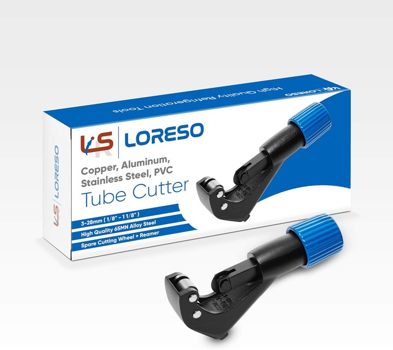 LSR LORESO Loreso Small Copper Pipe Tubing Cutter with Reamer - Tube Cutter for 1/8, 1/4, 1/2 to 1 1/8 Copper Brass Aluminum & Thin Stainless Steel Pipes (3-28mm) OD Pipes - Image 3