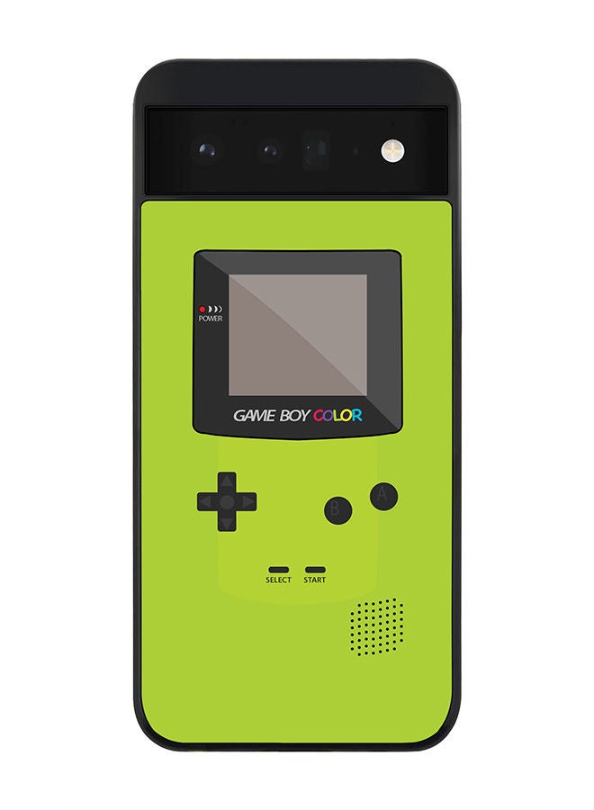 Stylizedd Rugged Black edge case for Google Pixel 6 5G Slim fit Soft Case Flexible Rubber Edges Anti Drop TPU Gel Thin Cover - Gameboy Color - Green - Image 1