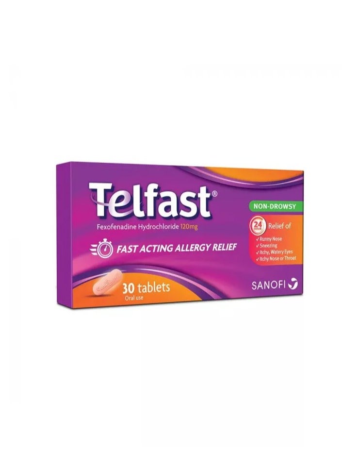 sanofi - Telfast 120mg Tablets 30's - Image 1
