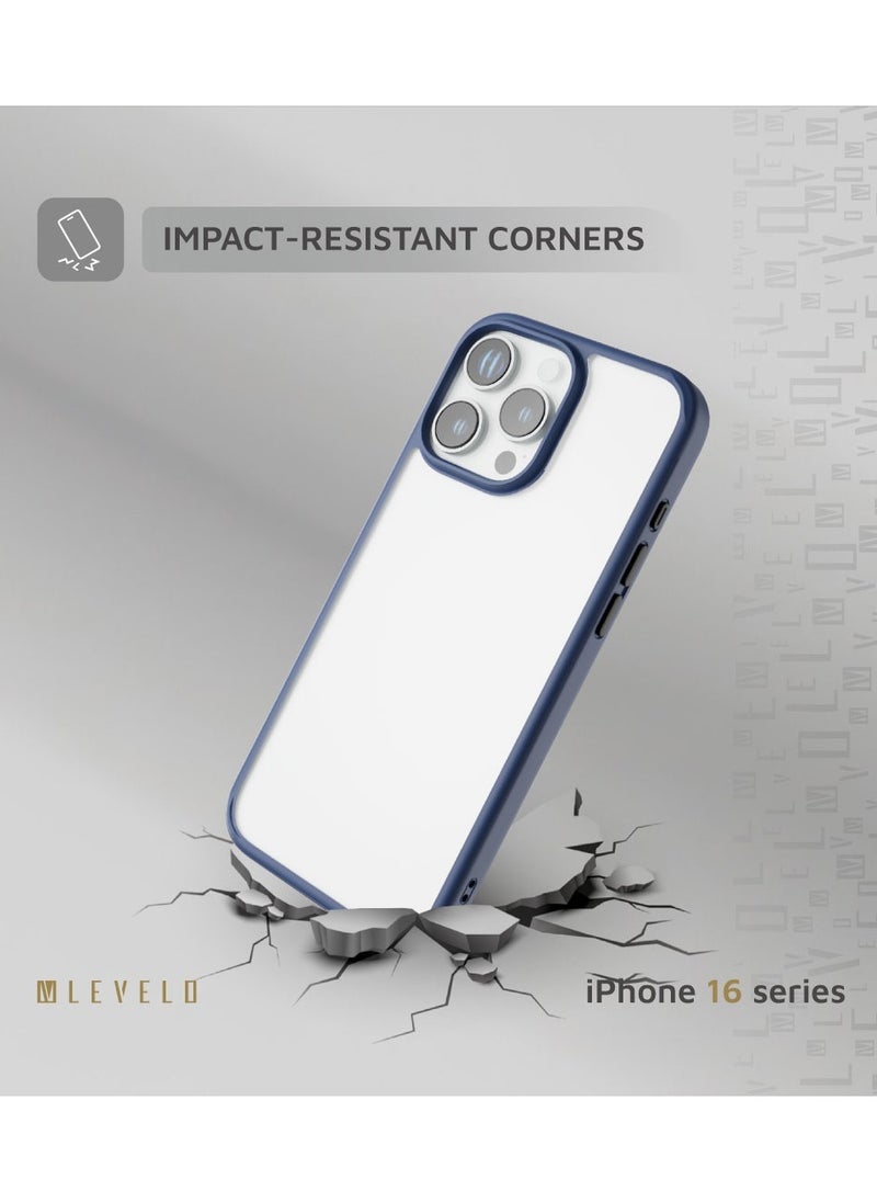 LEVELO - iPhone 16 Pro Case Solo / Scratch Resistance / Impact Resistance / Clear View Technology / Hybrid Construction- Blue - Image 1