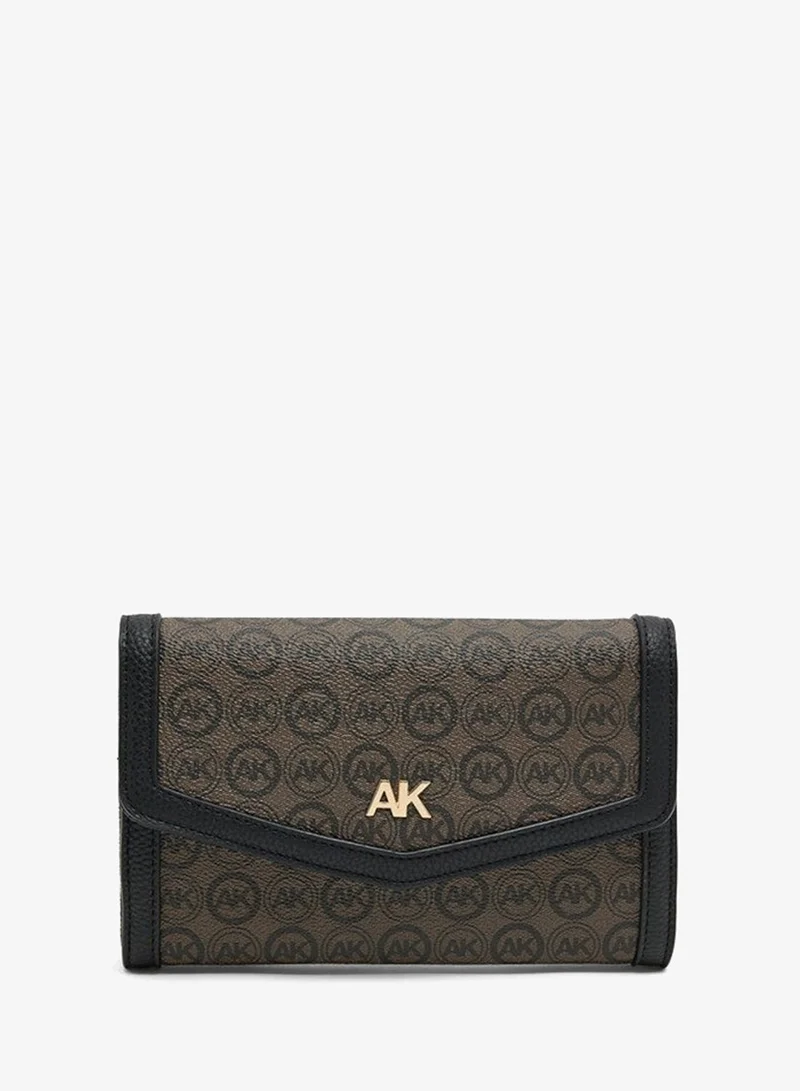 آن كلاين Anne Klein Monogram Patterned Flap Crossbody Bag