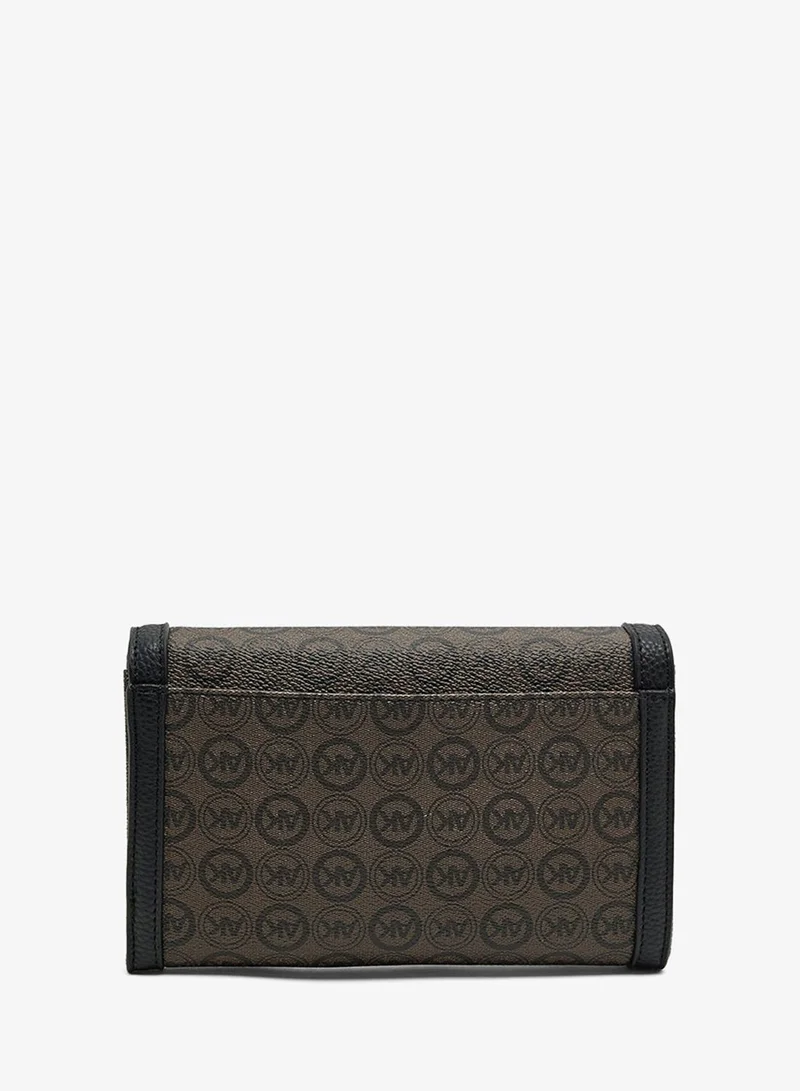 Anne Klein  Anne Klein Monogram Patterned Flap Crossbody Bag for Women | Best Price UAE