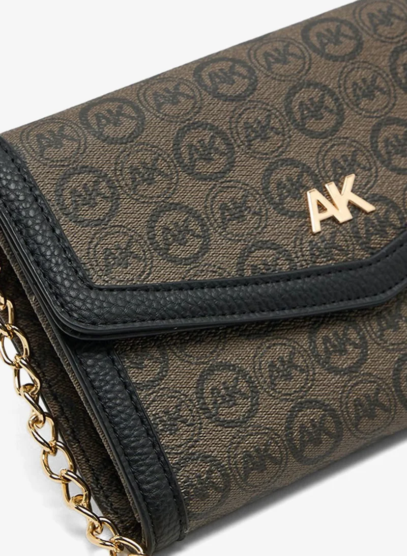 Anne Klein  Anne Klein Monogram Patterned Flap Crossbody Bag for Women | Best Price UAE