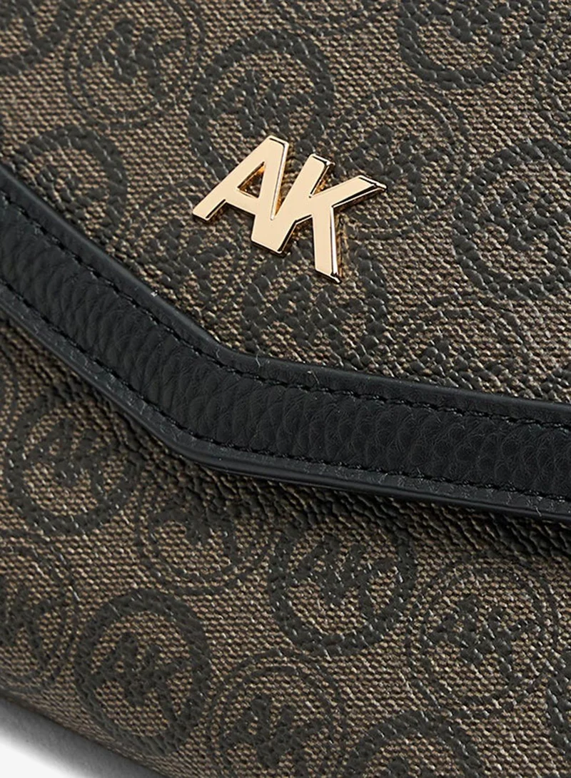 Anne Klein  Anne Klein Monogram Patterned Flap Crossbody Bag for Women | Best Price UAE
