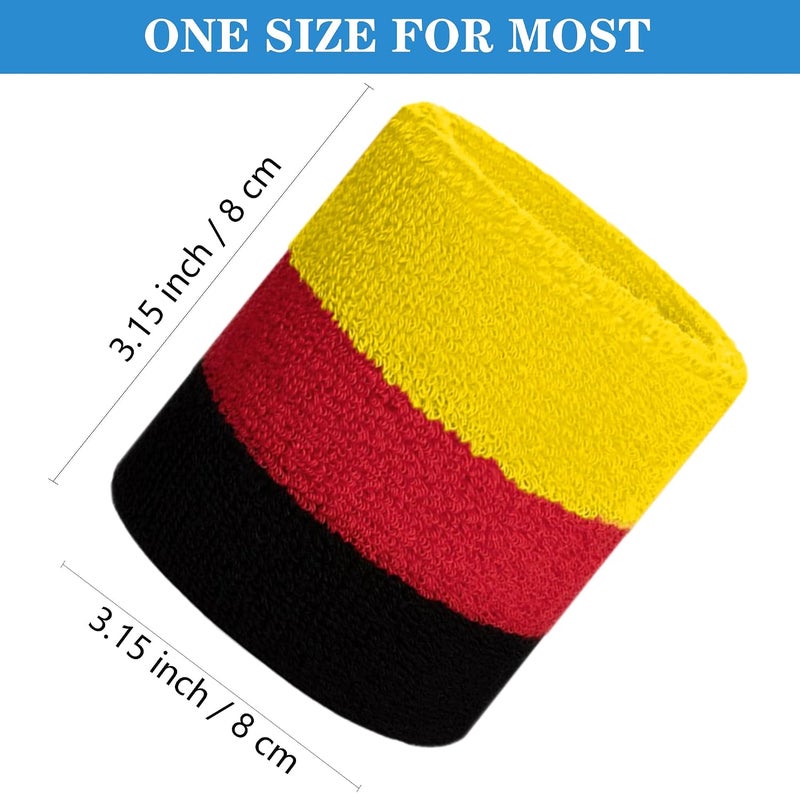 IMAGERIO 8 Pack Wrist Sweatbands Tennis Wrist Bands Absorbent Sweat Band for Men and Women, Breathable Cotton Sweatbands for Working Out, Football, Basketball, Running Athletic Sports - Image 2