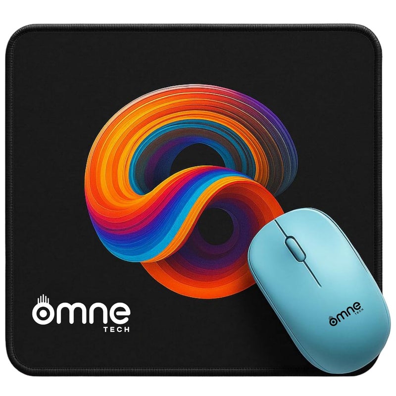 omne TECH Mousepad for Desk | Smooth Waterproof Surface, Anti-Slip Rubber Base, Durable & Comfortable Mouse Pad for Office, Laptop & Computer (Multicolour) (Abstract Design) - Image 1