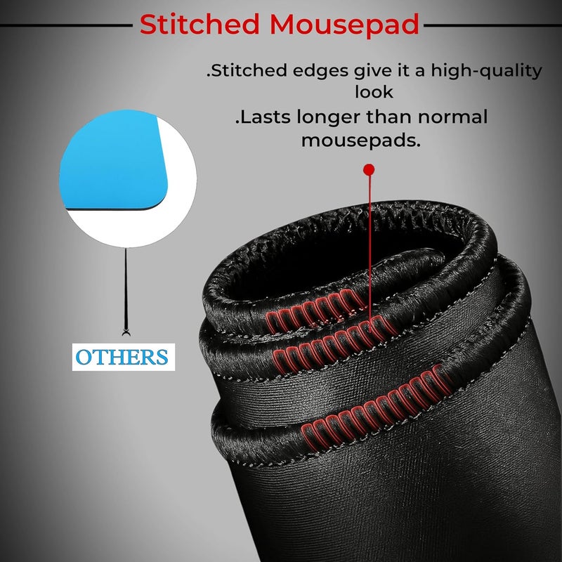 omne TECH Mousepad for Desk | Smooth Waterproof Surface, Anti-Slip Rubber Base, Durable & Comfortable Mouse Pad for Office, Laptop & Computer (Multicolour) (Abstract Design) - Image 4