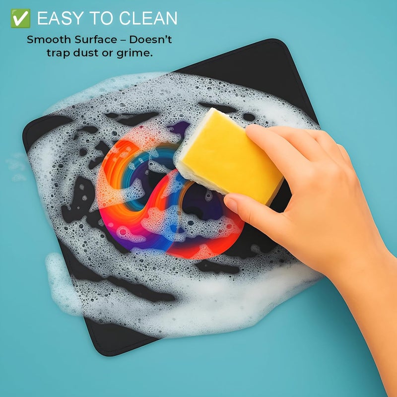 omne TECH Mousepad for Desk | Smooth Waterproof Surface, Anti-Slip Rubber Base, Durable & Comfortable Mouse Pad for Office, Laptop & Computer (Multicolour) (Abstract Design) - Image 3