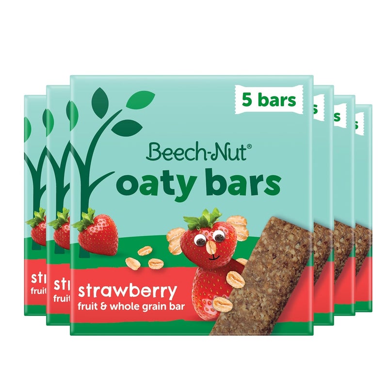 Beech-Nut Toddler Snacks Oaty Bars Granola Bars for Babies & Toddlers, Fruit & Whole Grain Strawberry Snack Bar, Gluten Free Toddler Snack, 6 Boxes (30 Individually Wrapped Bars) - Image 1