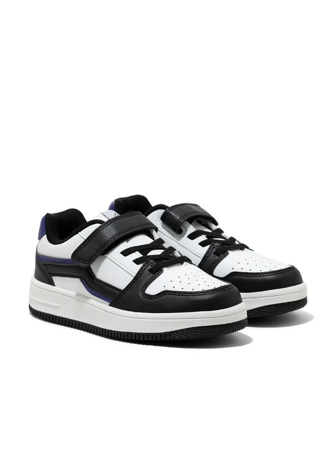 Kids Sneakers for Boys & Girls, Lightweight Low-Top Casual Sports Shoes with Adjustable Strap Navy Blue - AMICA
