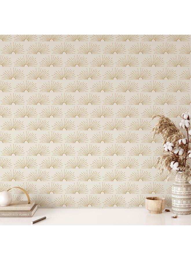 Bluejw Bohemian Sun Geometric Texture Self-adhesive Wallpaper Children's Room Background Wall Wallpaper Bedroom Porch Transformation Mural - Image 2