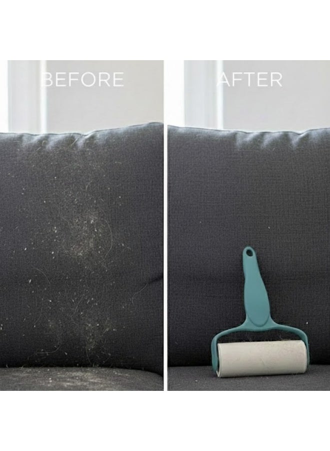 Extra Sticky Lint Roller Set with Ergonomic Handle and 4 Large Refills – Powerful Pet Hair Remover for Clothes, Furniture, Carpets, Bedding, Car Seats & Home Cleaning – Strong Adhesive Sheets for Dust, Lint & Debris - Image 5