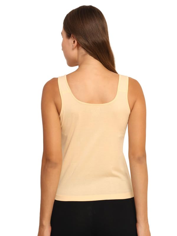 TIZEE Cotton Camisole Slip for Women Skin Wide Strap Non-Padded Innerwear for Layering & Sleepwear Soft Breathable Fabric with Lace Neck Size S - Image 5