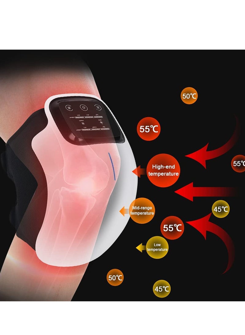 Rabos Knee Massager with Heat and Kneading for Pain Relief Infrared Heated Vibration Physiotherapy for Arthritis Massager Cramps and Joint Warmer Rechargeable LED Display - Image 3