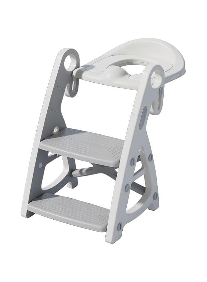 HOOKOR Potty Training Seat & Toddler Step Stool, Ultimate Stability Toddler Toilet Seat, Adjustable Step & Seat Height Potty Seats for Toddlers Boys Girls - Image 1