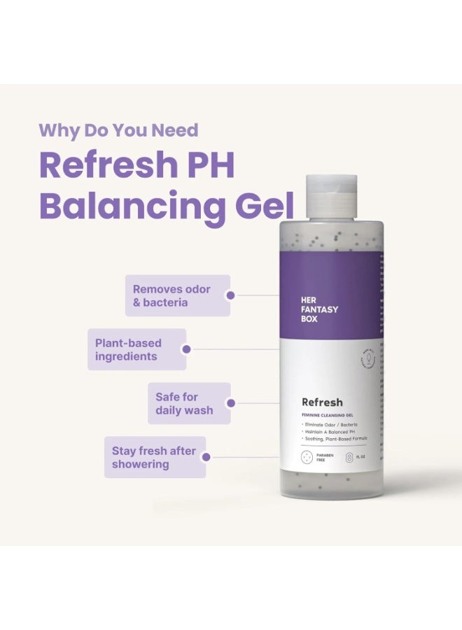 Her Fantasy Box Refresh pH Balancing Shower Gel - Natural Feminine Hygiene Solution for Gentle Cleansing, Odor Control, and Skin Nourishment - pH-Balanced Formula for All Skin Types (8 oz) - Image 4
