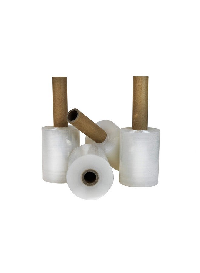 BERTA 4-Pack, Stretch Wrap Roll 5 Inch - 1000 Ft 80 Gauge Clear Cling Plastic Wrap Extended Core Handle Industrial Strength Mini Hand Roll, Baggage/Luggage/Furniture/Packing/Moving Supplies - Image 1