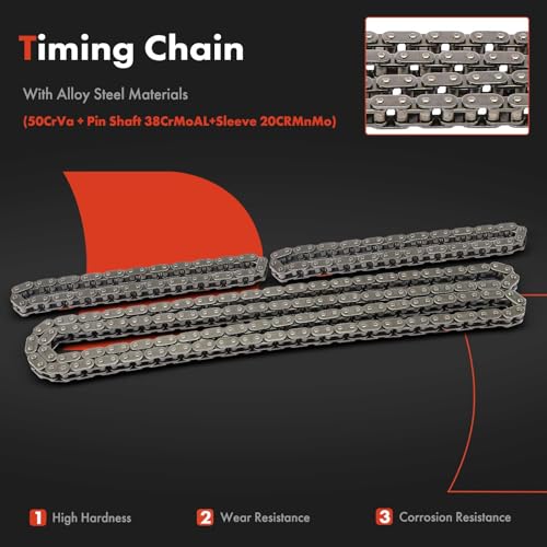 A-Premium 12PCS Engine Timing Chain Kit W/Sprocket & Tensioner & Guide Compatible with Toyota & Lexus - Camry, RAV4, Highlander, Sienna, Avalon, Venza, RX350, RX450h, ES350, IS350 - V6 2.5L 3.0L 3.5L - Image 4