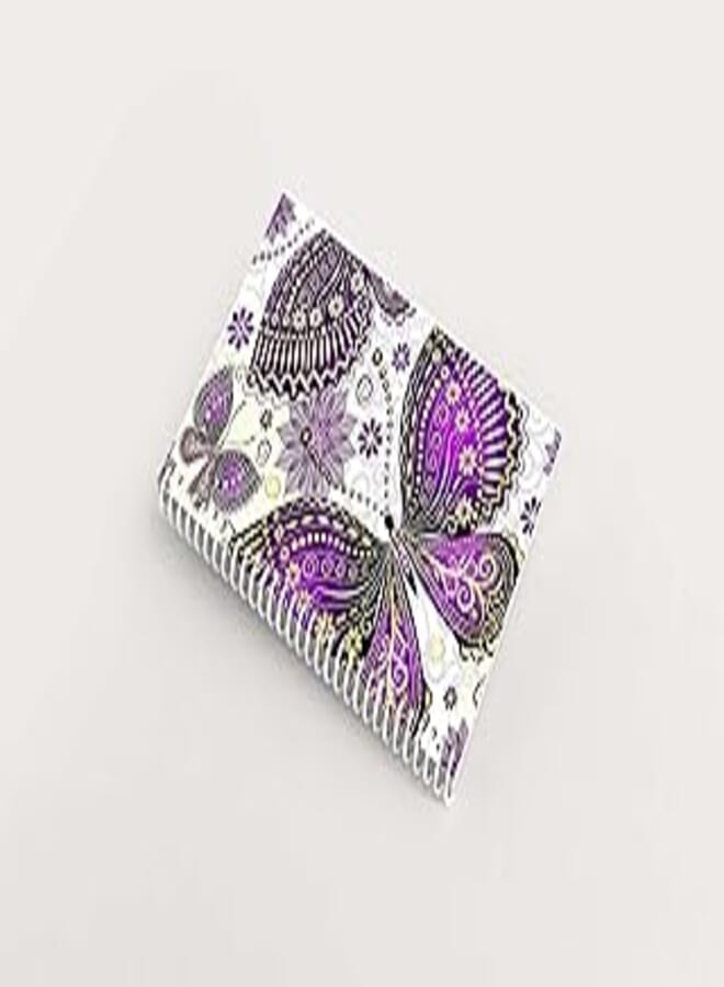 Premium Design Notebook - Purple Gold Butterfly, A5,15X20cm, 100 Pages