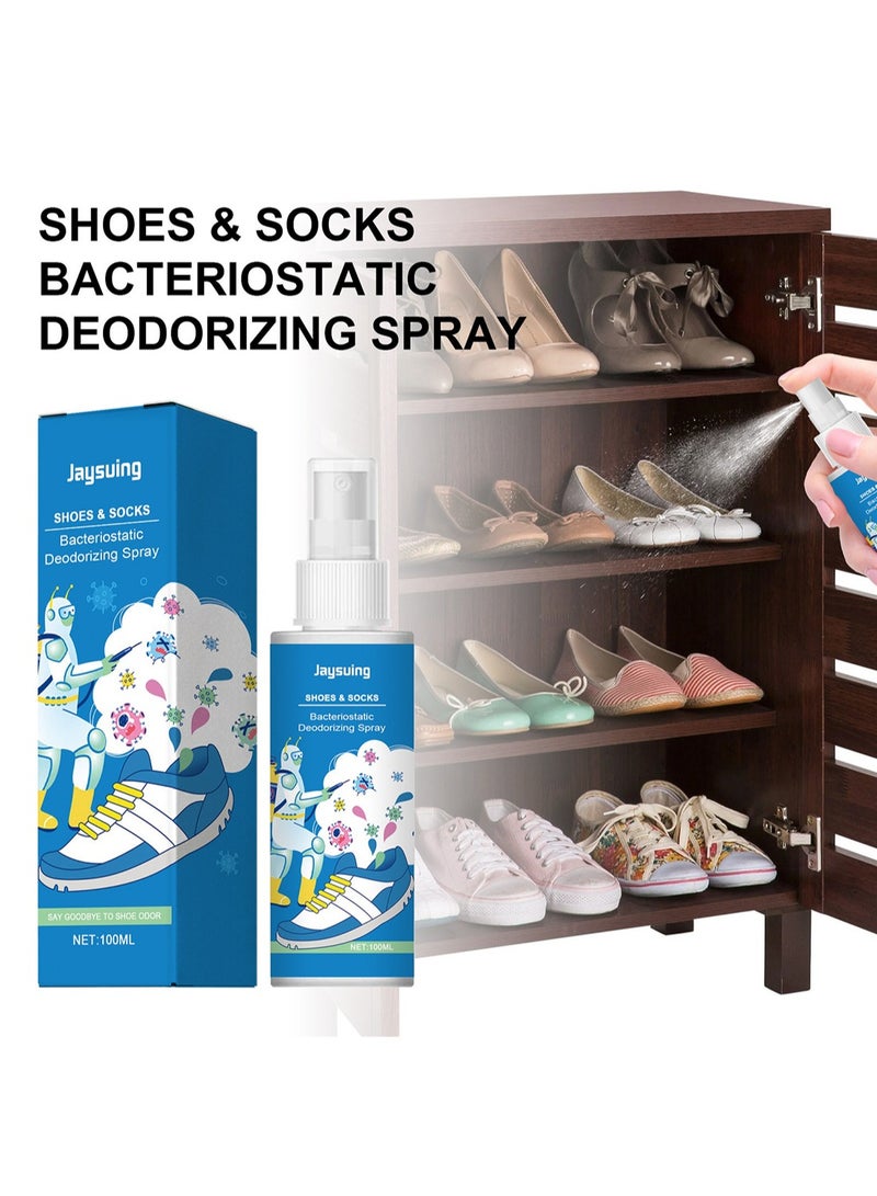 Jaysuing Shoes & Socks Bacteriostatic Deodorizing Spray, Shoe Odor Eliminator Spray, Antibacterial Foot Freshener for Shoes Sneakers Boots Sandals Shoe 100ml - Image 2