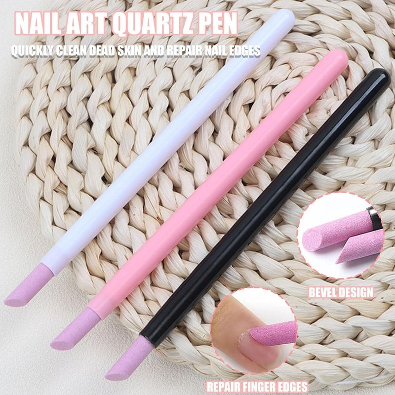 Cuticle Remover Sticks, 9PCS Quartz Pumice Cuticle Pushers for Nail Care, Dead Skin Peeling Manicure Pedicure Tools for Salon & Home - Image 2
