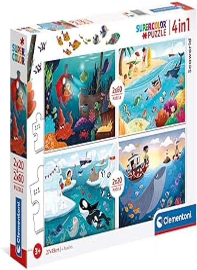 Clementoni 21308, Seaworld Puzzles for Children - 2 x 20pc + 2x 60 Pieces, Ages 3 years Plus - pzsku/ZD8ED8B19F43E7DCC24E5Z/45/_/1718496264/c720027b-15f1-441e-98ff-77492ddd29ce