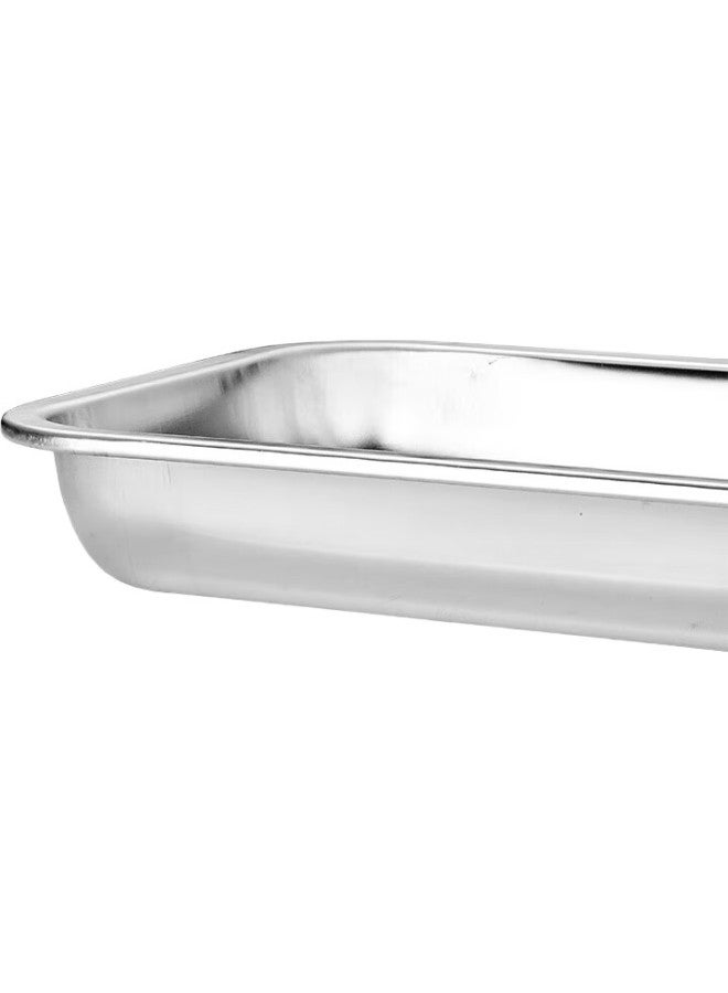 Yutai 304 Stainless Steel Tray, Thickened And Deepened, Household Serving Plate, Steaming Cabinet Tray, Steaming Trolley Plate, Barbecue Fish Plate, 4535 - Image 2