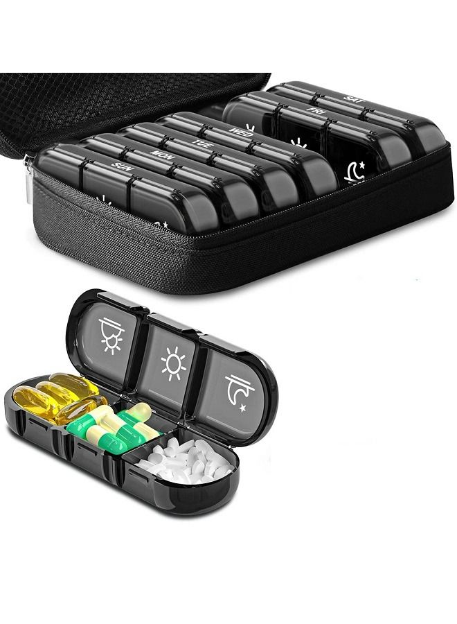 ماكدو منظم حبوب منع الحمل الأسبوعي لمدة 7 أيام للمكملات الغذائية والفيتامينات والأدوية. - Image 3