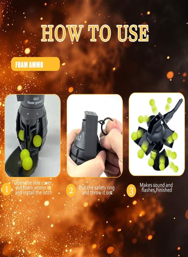 REGLORY Toy-Hand Plastic Grenade for CS Battle, Fake Grenade Toys with 50 Foam Ammo for Age 14 Years Old and up for Army Role Play - Image 5