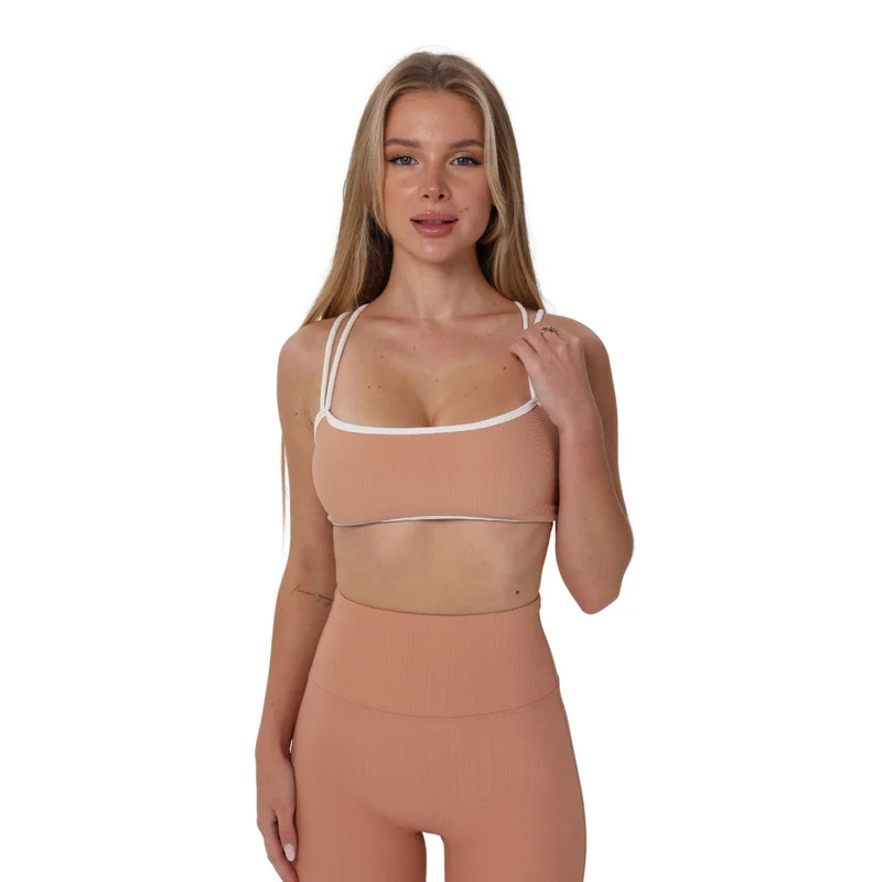 موهوكي موهوكي Olivia Ribbed حمالة صدر لليوغا - Dark Orange