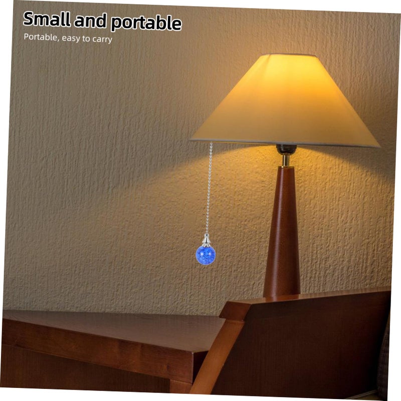 Blue Crystal Ceiling Fan Pull Chain 2 Pcs Beaded Light Pull Decor For Lamps Curtains - Image 4