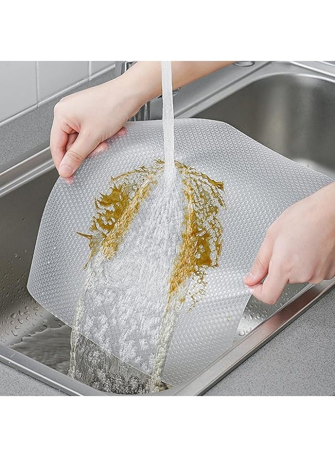 Non-Slip Kitchen Shelf and Drawer Mat (45cm x 3m Roll) Heavy Duty Waterproof Tablecloth for Bathroom and Refrigerator, Multipurpose Fabric (Clear, White), EVA - Image 5
