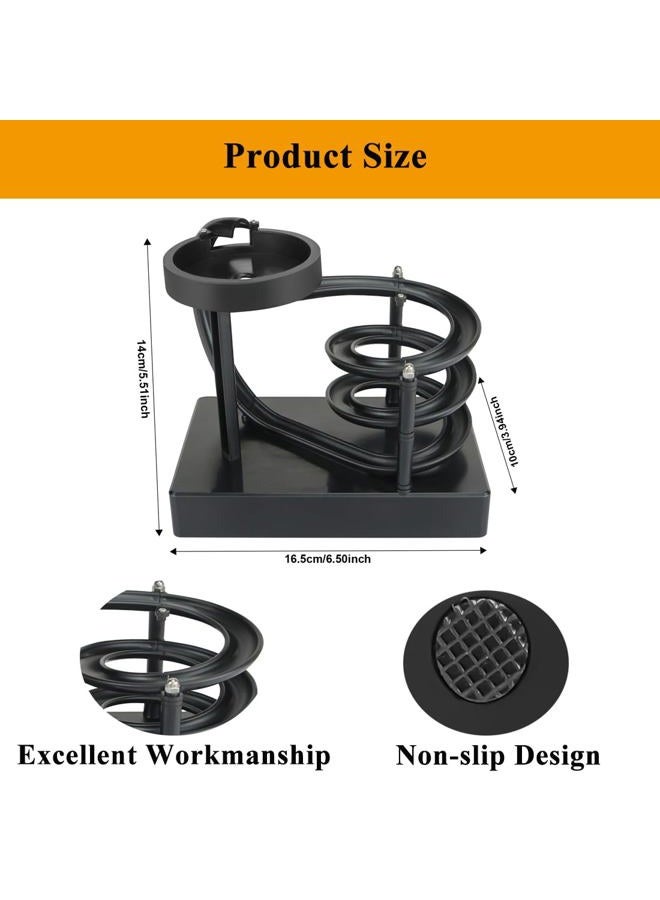 MISDENK Kinetic Art Perpetual Motion Machine Desk Toy, Non-Stop Rolling Ball Funny Toys Stress Relief Cycle Device, Educational Science Newtons Physics Gadget Desktop Decor for Home and Office - Black - Image 4