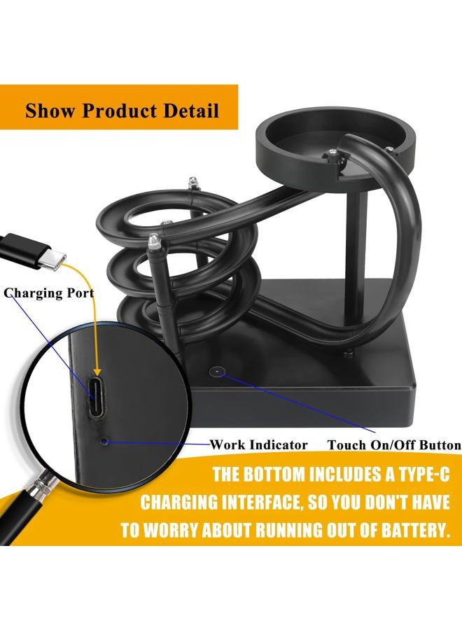 MISDENK Kinetic Art Perpetual Motion Machine Desk Toy, Non-Stop Rolling Ball Funny Toys Stress Relief Cycle Device, Educational Science Newtons Physics Gadget Desktop Decor for Home and Office - Black - Image 2