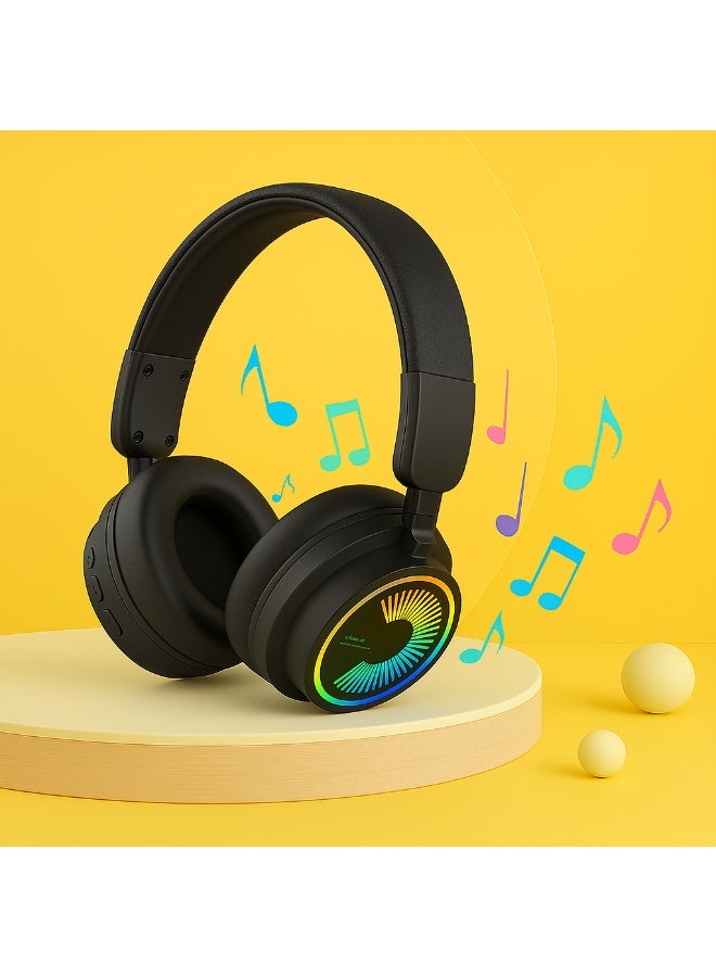 Kisonli A7 Wireless Headphones with High-Quality Stereo Sound - 350mAh Battery Lasts Up to 6 Hours - Supports TF and AUX - Comfortable and Modern Design - Black - Image 2