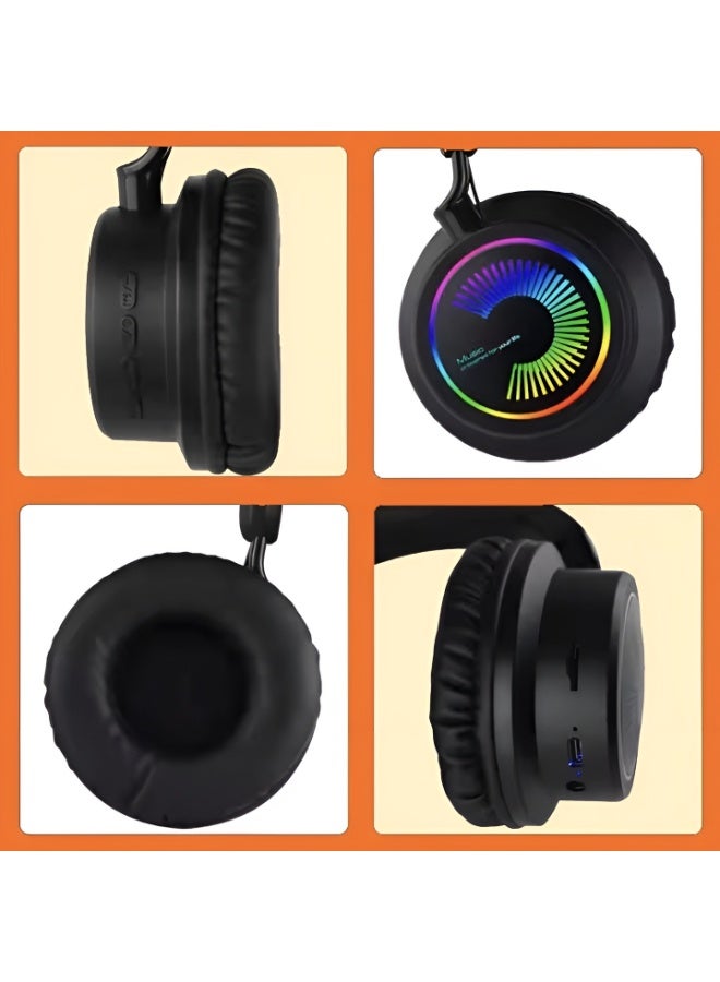 Kisonli A7 Wireless Headphones with High-Quality Stereo Sound - 350mAh Battery Lasts Up to 6 Hours - Supports TF and AUX - Comfortable and Modern Design - Black - Image 5