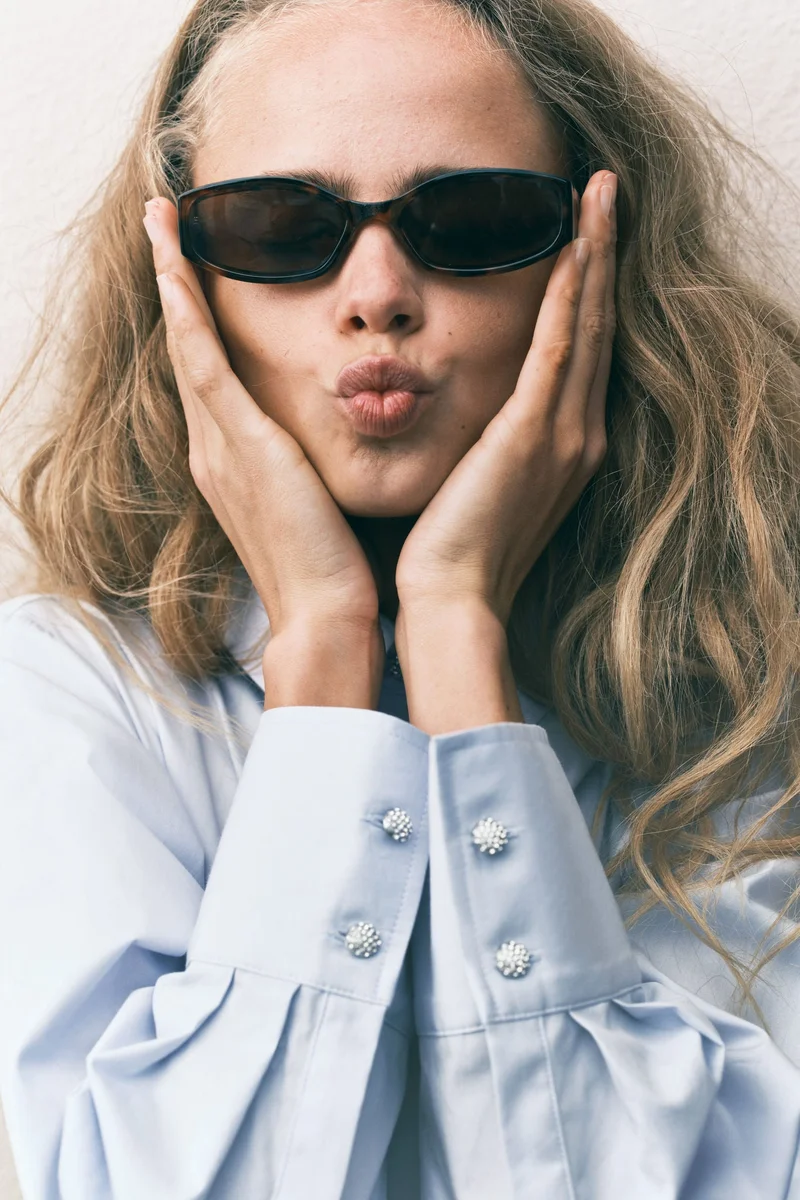 H&M Draped cotton shirt