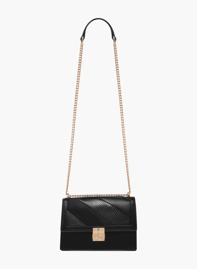 Celeste Textured Crossbody Bag with Magnetic Button Closure