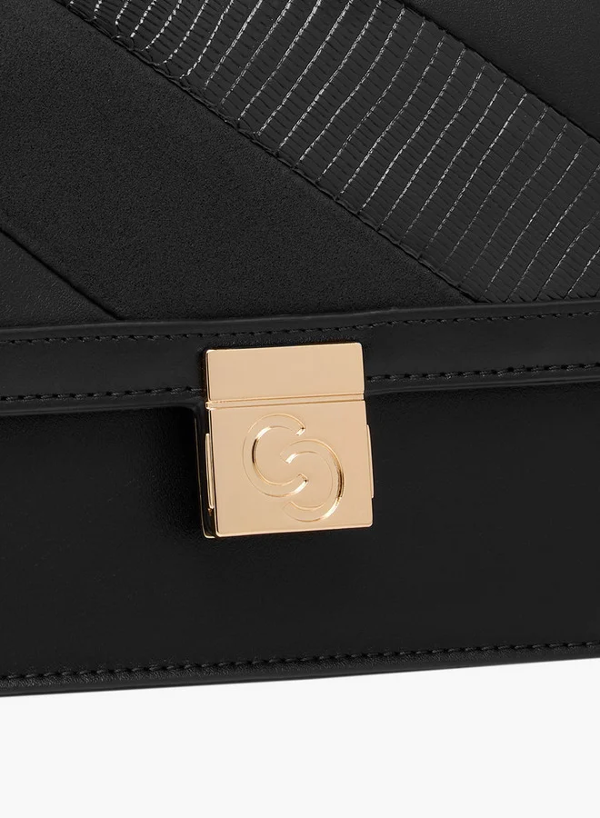 Celeste Textured Crossbody Bag with Magnetic Button Closure