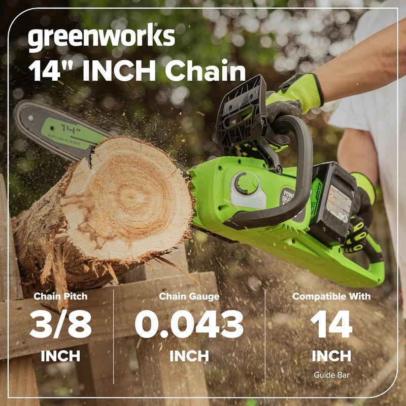Greenworks 14-Inch Chainsaw Chain 2906802,Black and green - Image 2