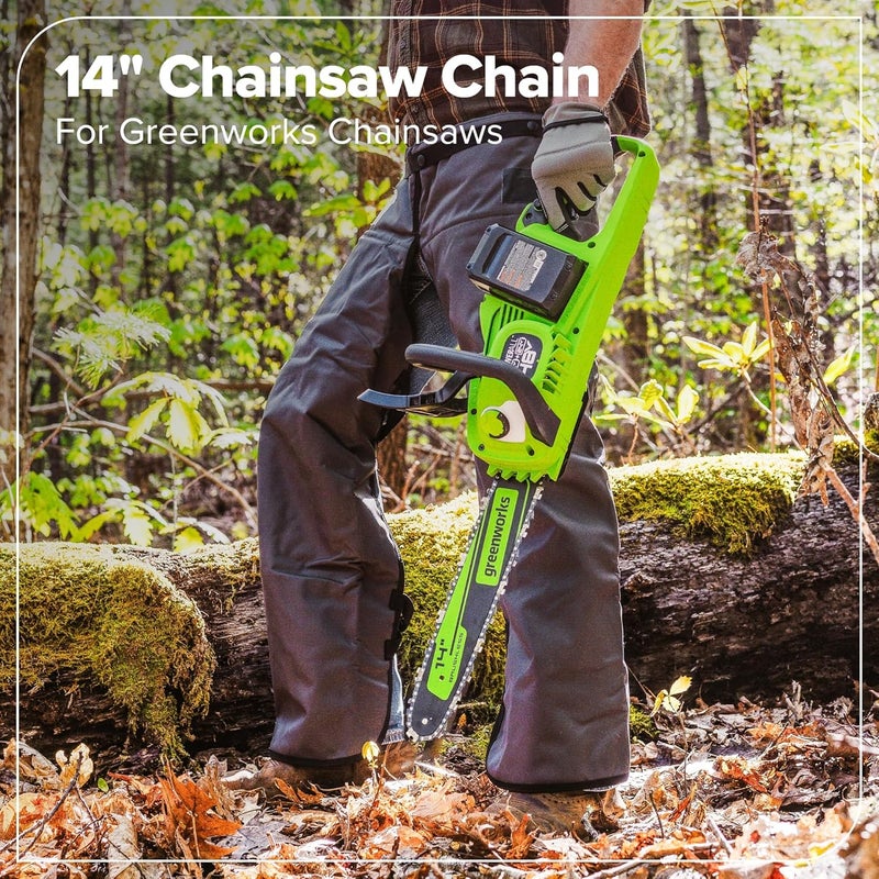 Greenworks 14-Inch Chainsaw Chain 2906802,Black and green - Image 3