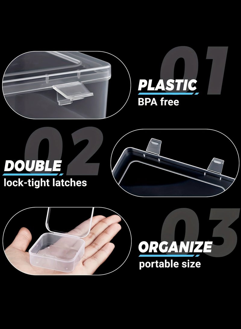 LOOPITYS Bead Organizer Box, 31Pcs Small Organizers and Big Storage Plastic Cases, Mini Clear Storage Containers With Hinged Lid, Rectangle compartment box for Bracelet Making, DIY Jewelry Craft, Nail - Image 4
